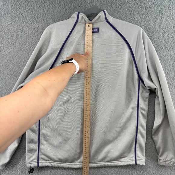 Yahoo Mens Jacket Gray Happy Holidays 2005 Full Zip Long Sleeve Y2K Size Medium - Picture 10 of 14